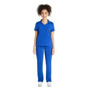 Scrubstar Women's Antimicrobial Premium Performance Scrub Top Blue Size 2XL